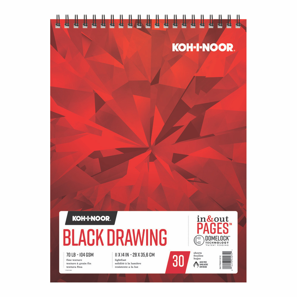 Koh-I-Noor Black Drawing Pad 11X14 30 Sheets
