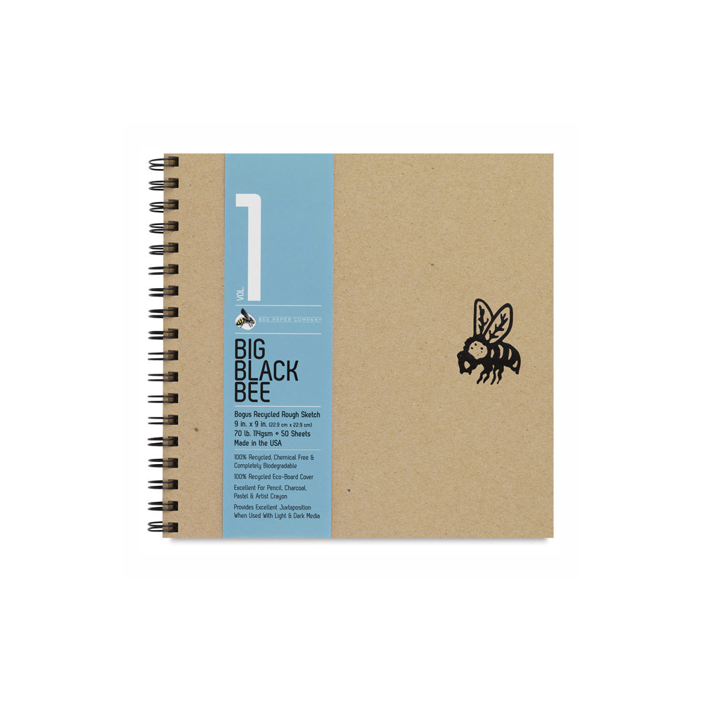 Big Black Bee Brown Recycled Sketch 9X9 Book