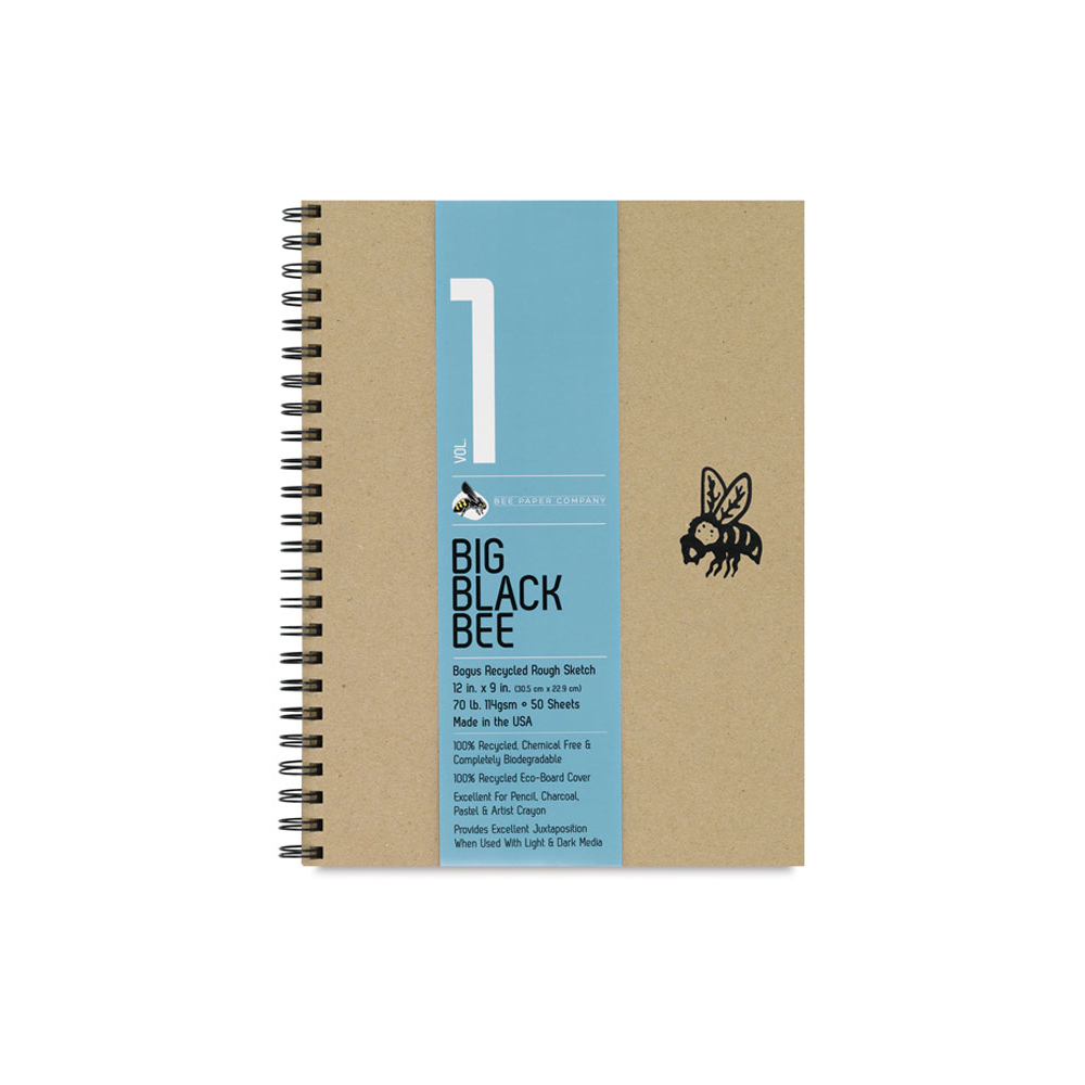 Big Black Bee Brown Recycled Sketch 9X12 Book