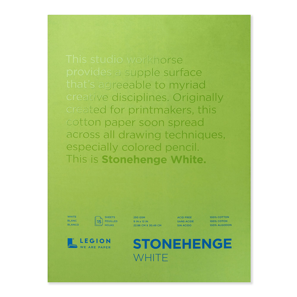 Stonehenge Pad White 9 x 12 inches 15 Sheets