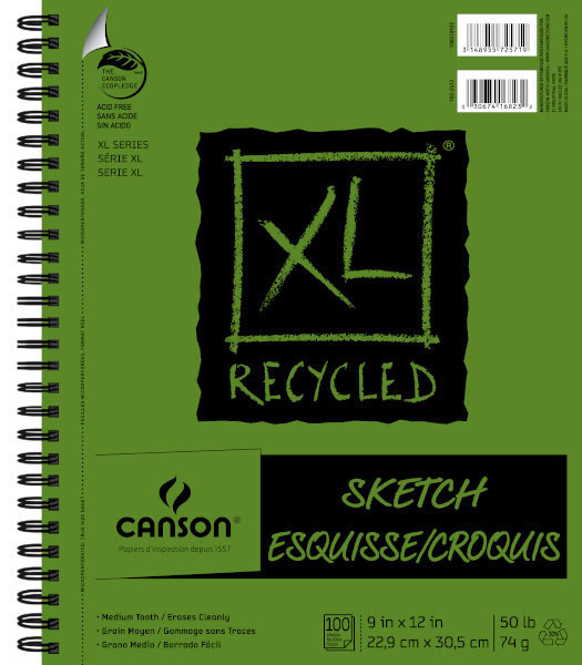 Canson Xl Recycled Wire Sketch Pad 9X12