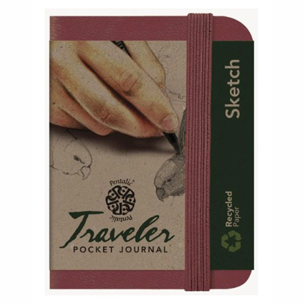 Travelers Pocket Journal 4X3 Burgundy