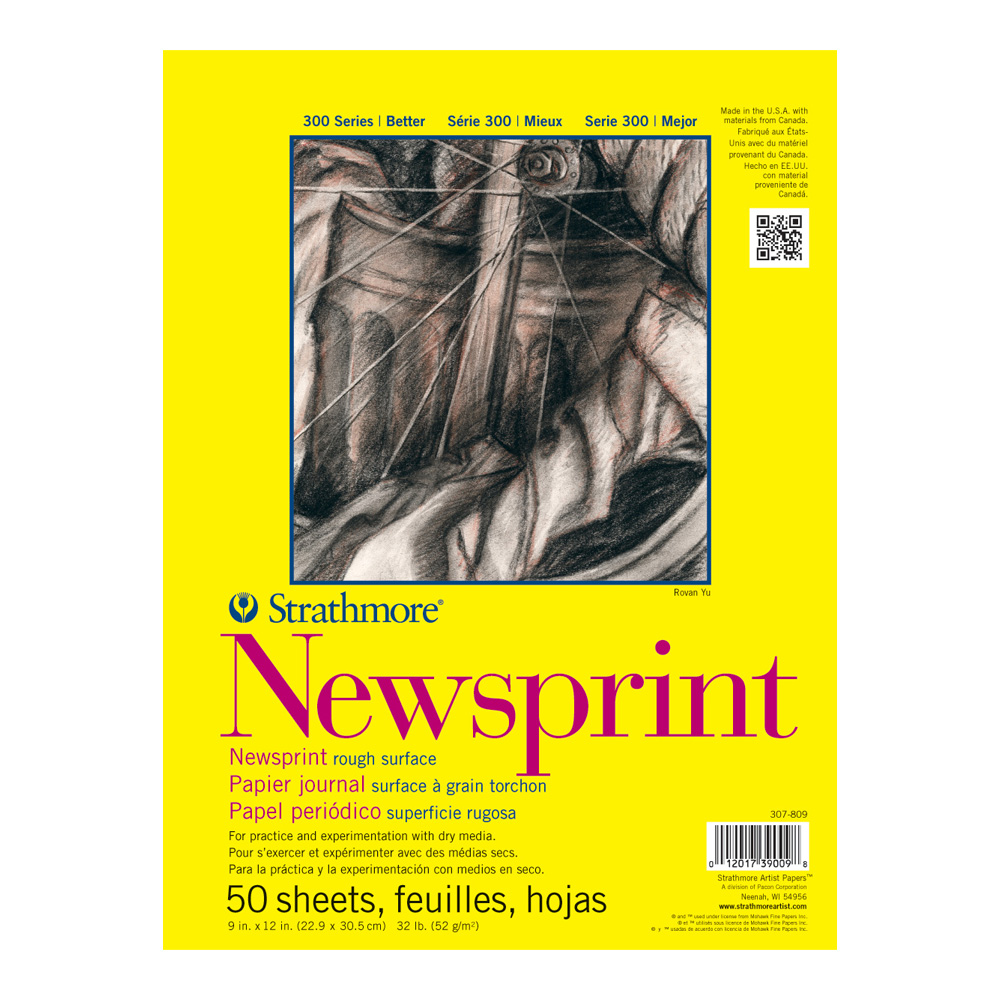 Strathmore 300 Newsprint 9X12 Rough 50/Sh