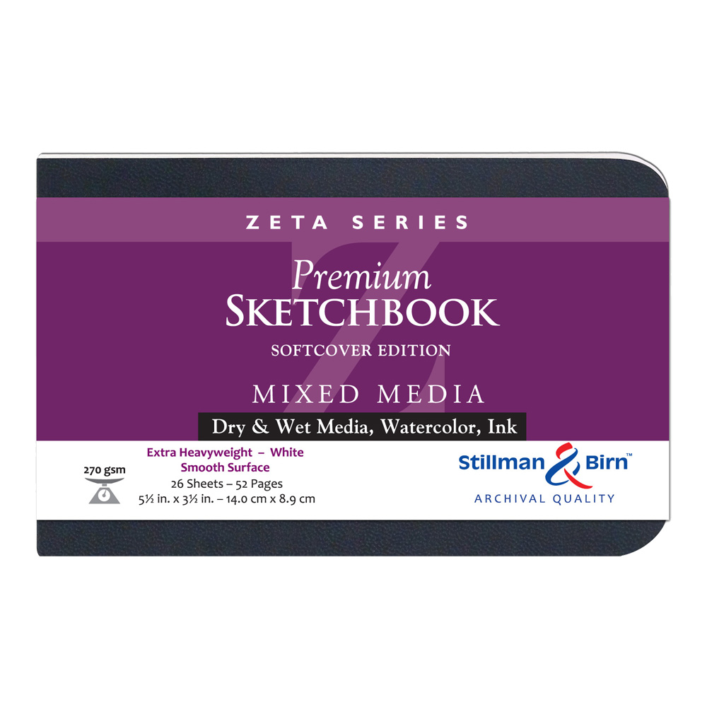 ZETA SOFTCOVER MIXED MEDIA SKETCHBOOK 26SH 270GSM 5.5X3.5 - 851177003895