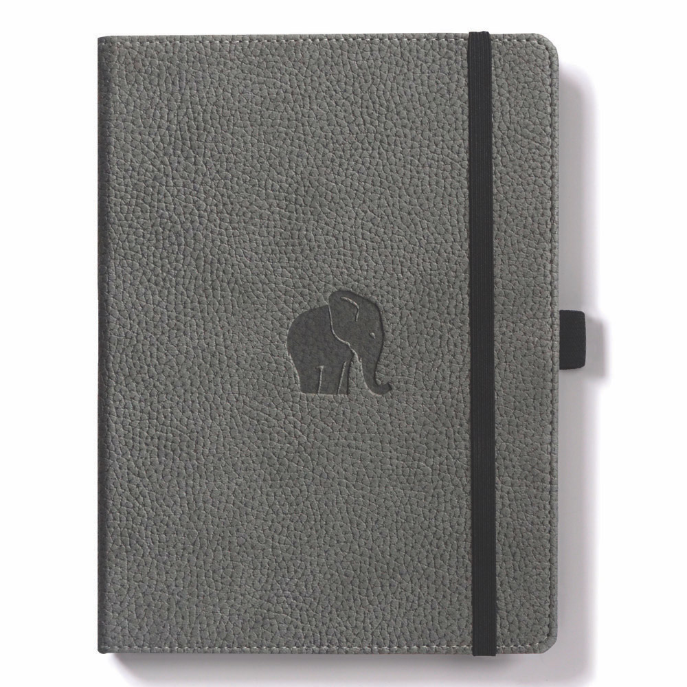 Dingbats A5 Grey Elephant Notebook Dotted