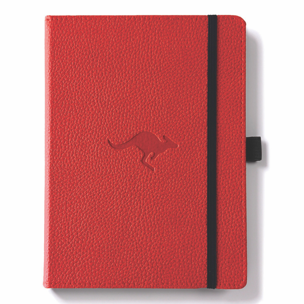 Dingbats A5 Red Kangaroo Notebook Dotted