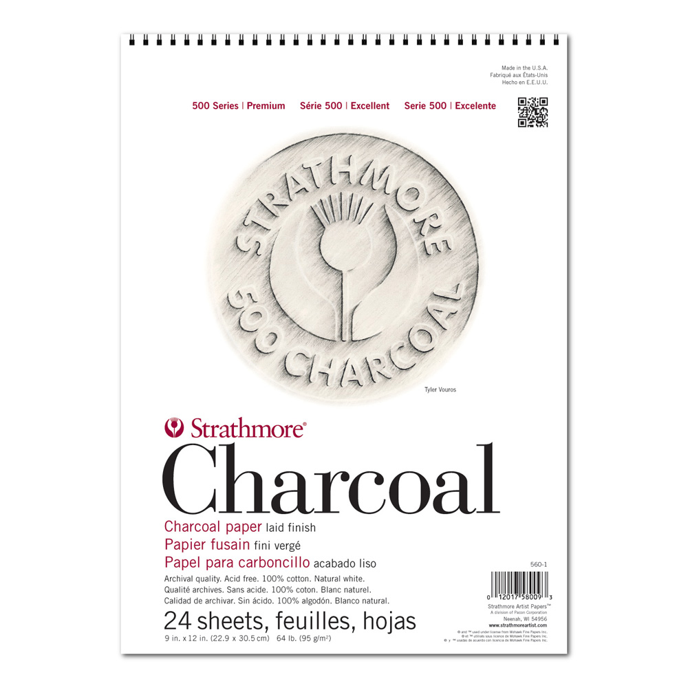 Strathmore 500 Charcoal Pad White 9X12