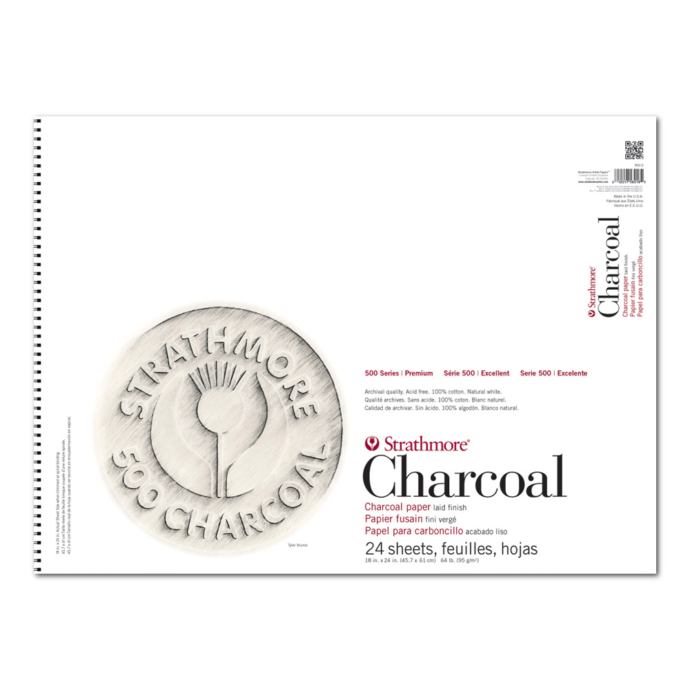 Strathmore 500 Charcoal Pad White 18X24