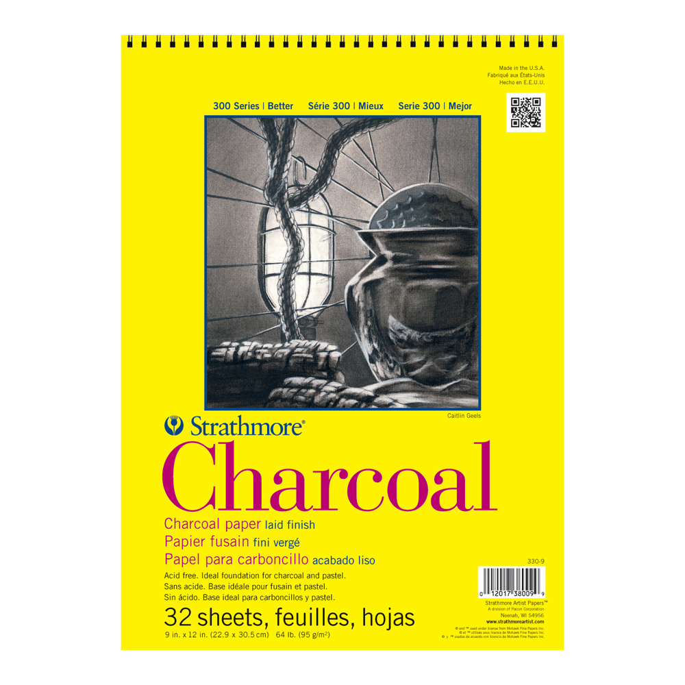 Strathmore 300 Charcoal Pad White 9X12 Wire