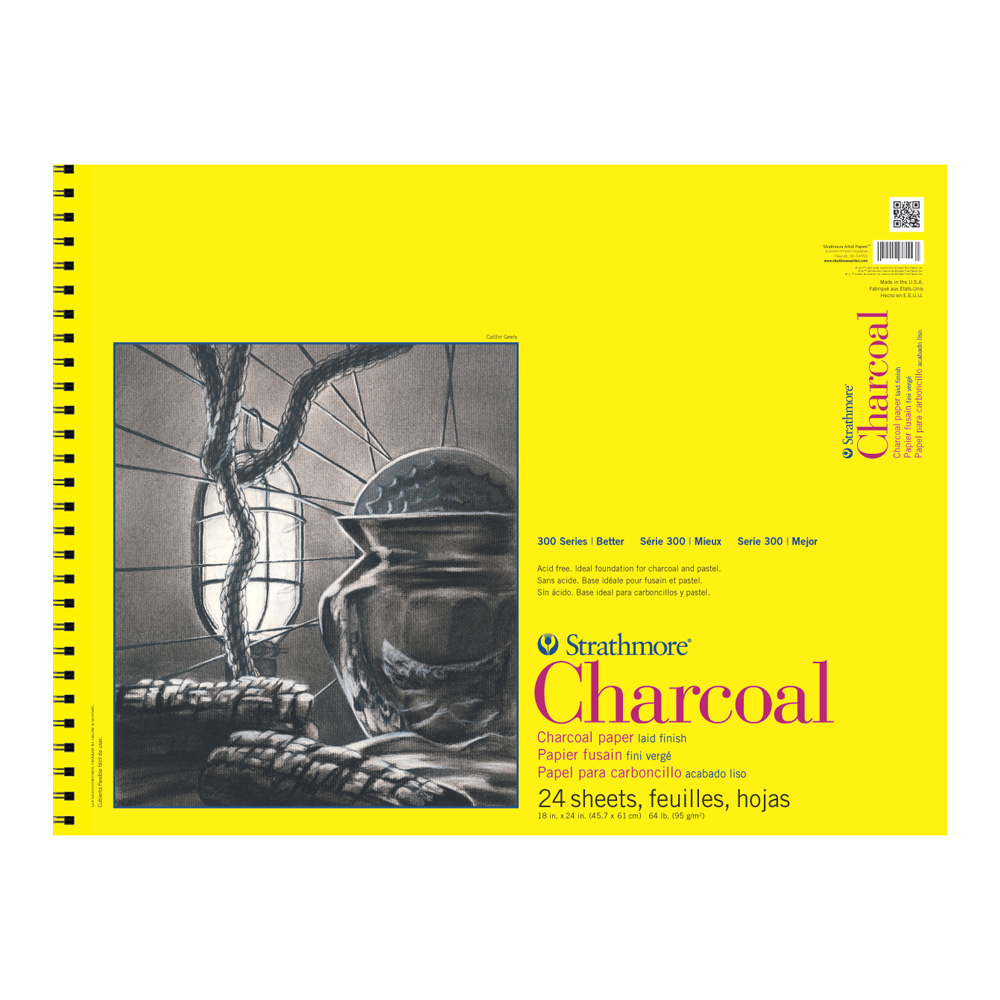 Strathmore 300 Charcoal Pad White 18X24 Wire