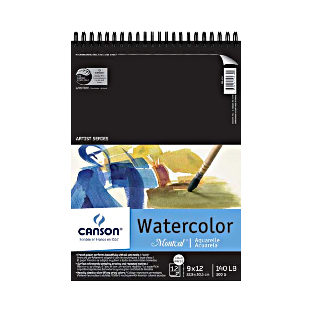 Montval 140Lb Watercolor Pad Wired 9X12