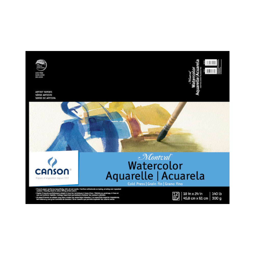 Montval 140Lb Watercolor Pad Taped 18X24