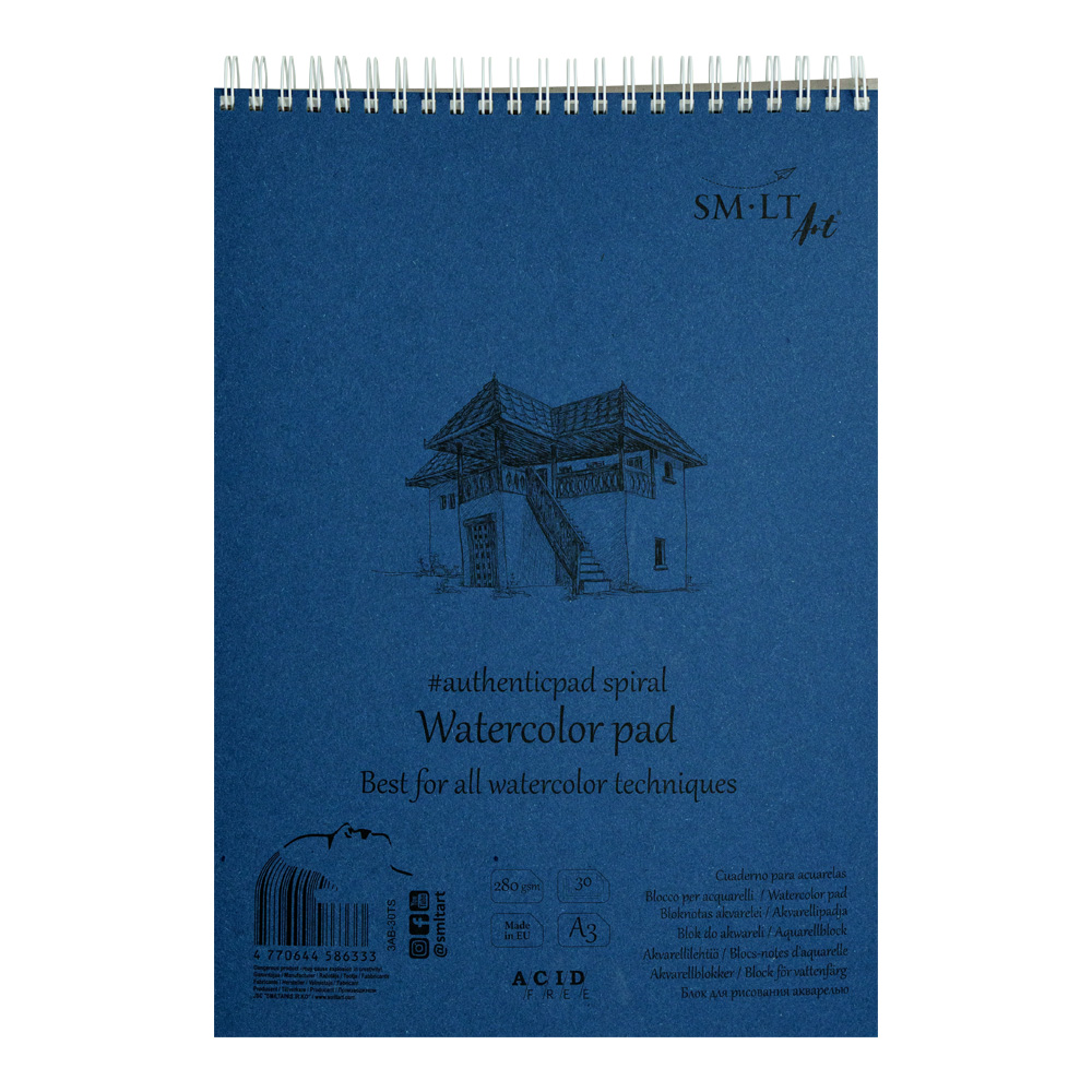 SMLT Authentic Spiral Watercolor Pad A3
