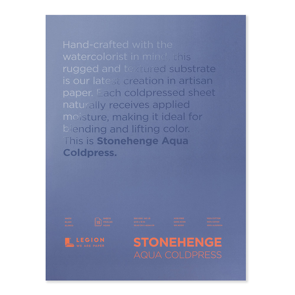 Stonehenge Aqua Cp Block 12X16 140Lb White