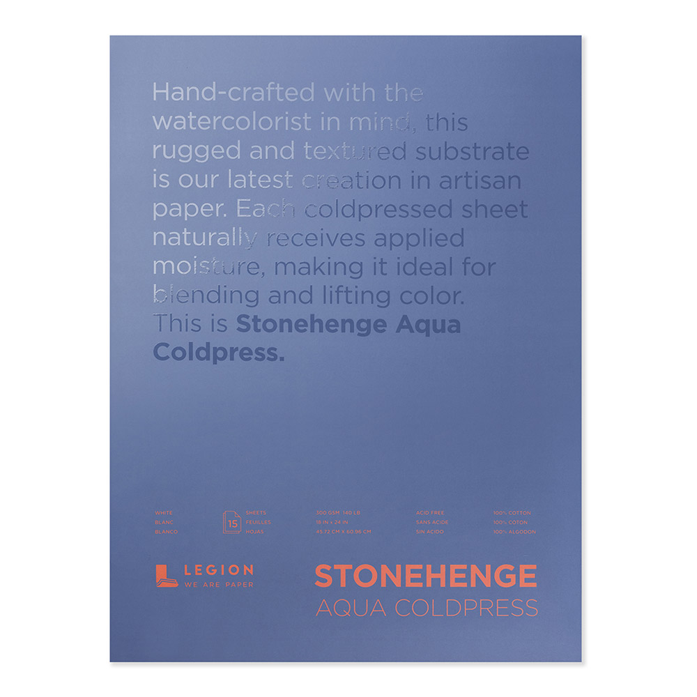 Stonehenge Aqua Cp Block 18X24 140Lb White