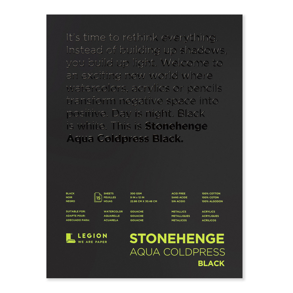 Stonehenge Aqua CP Pad Black 9X12 Inches