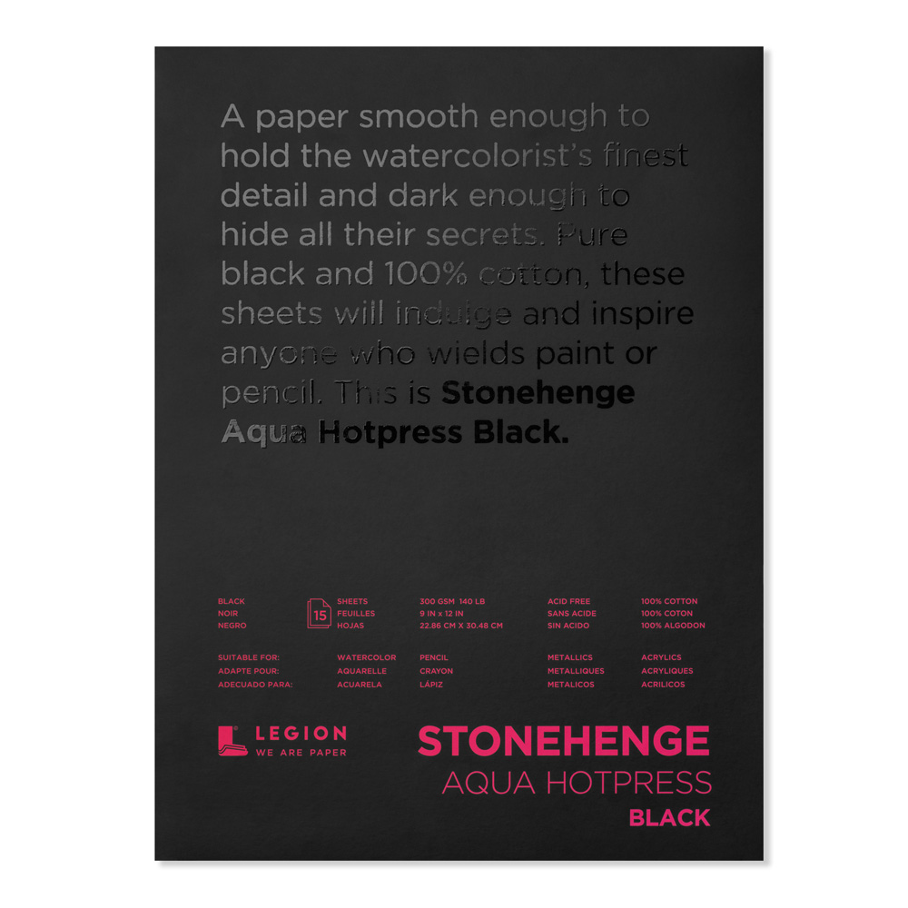 Stonehenge Aqua HP Pad Black 9X12 Inches