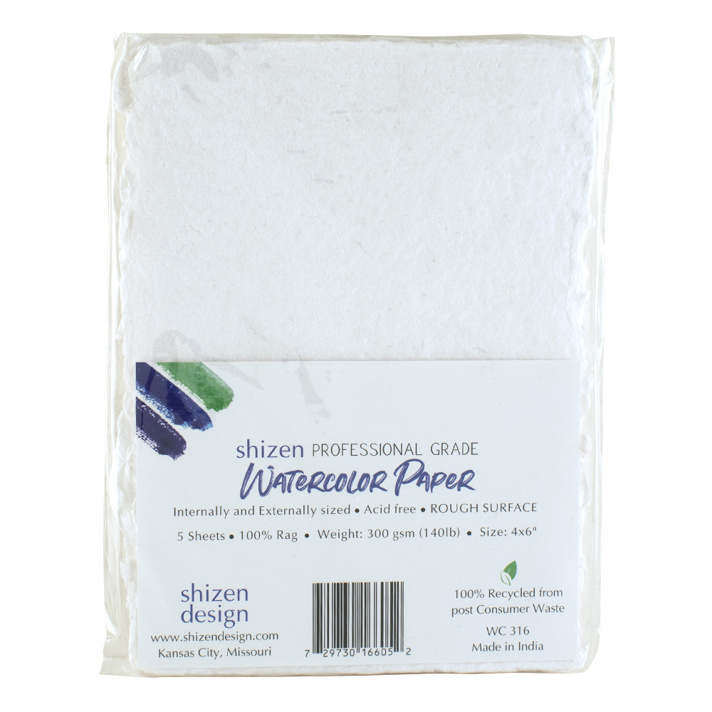 Shizen Watercolor Paper CP White 4X6 Pk/5