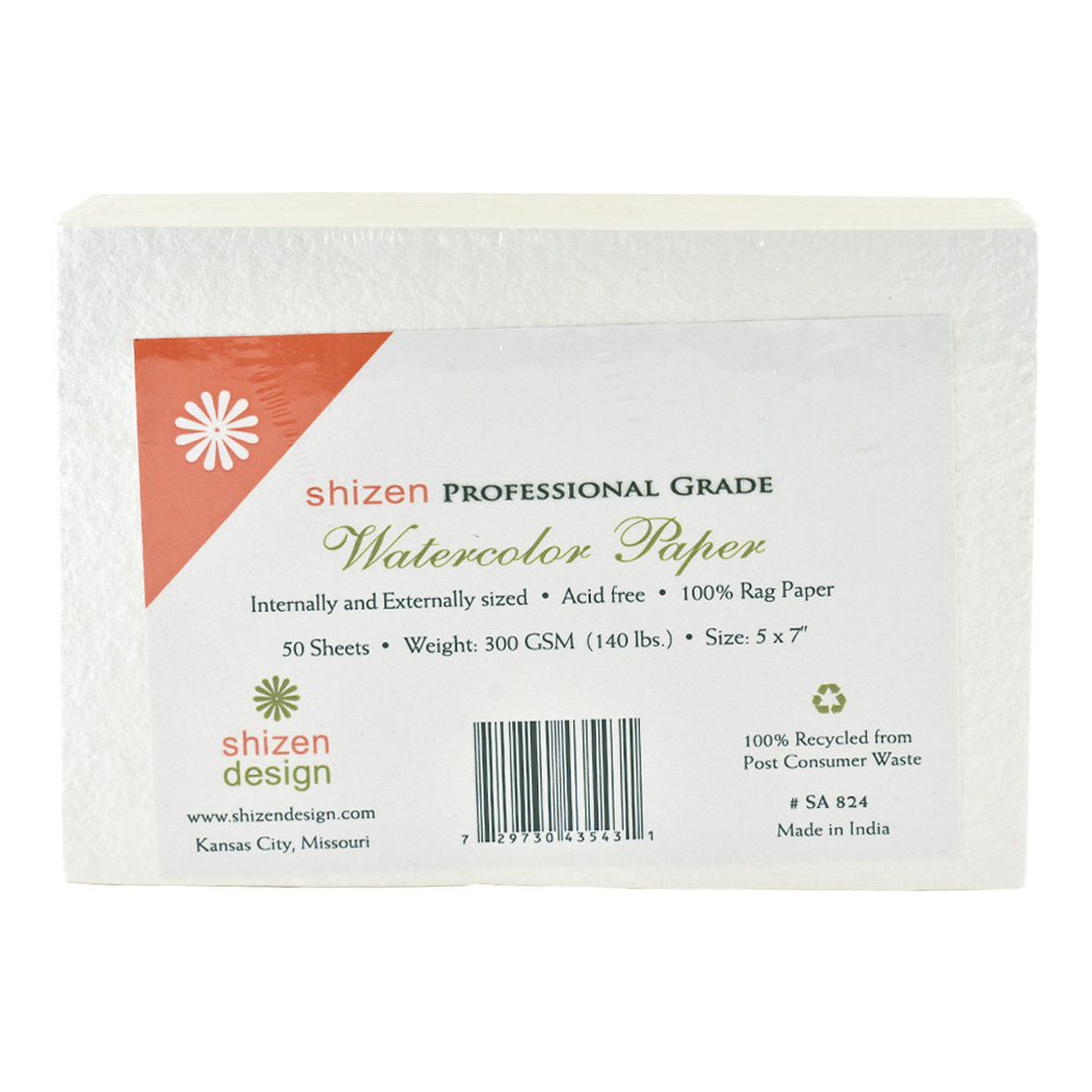 Shizen Watercolor Paper CP White 5X7 Pk/50