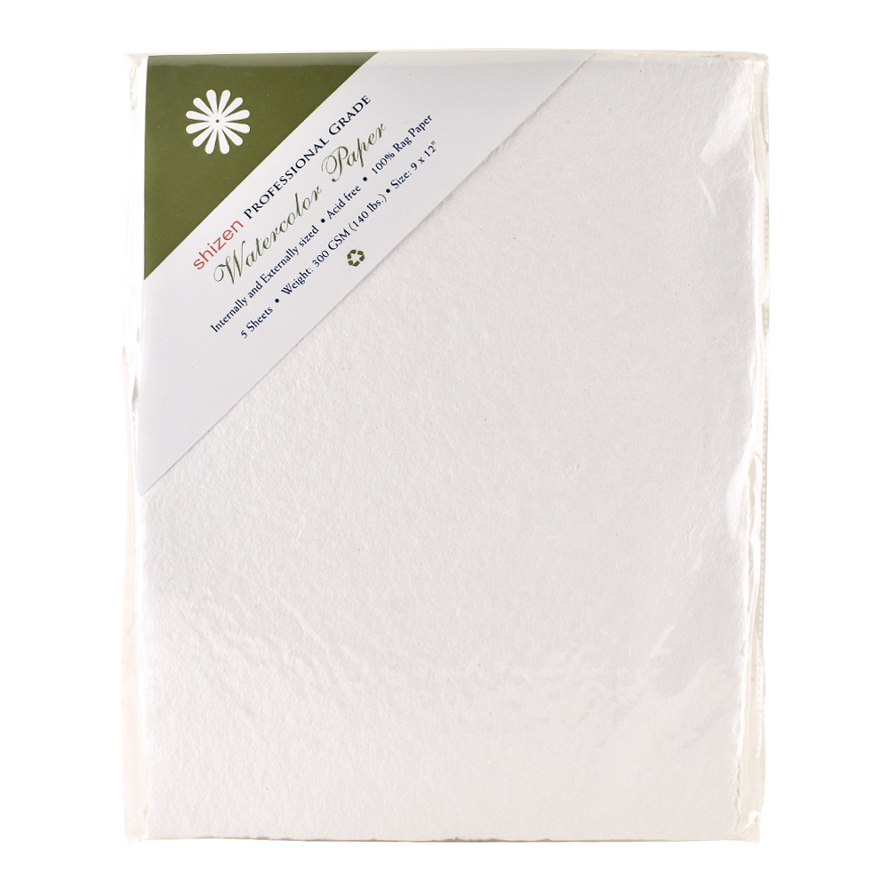 Shizen Watercolor Paper CP White 9X12 Pk/5