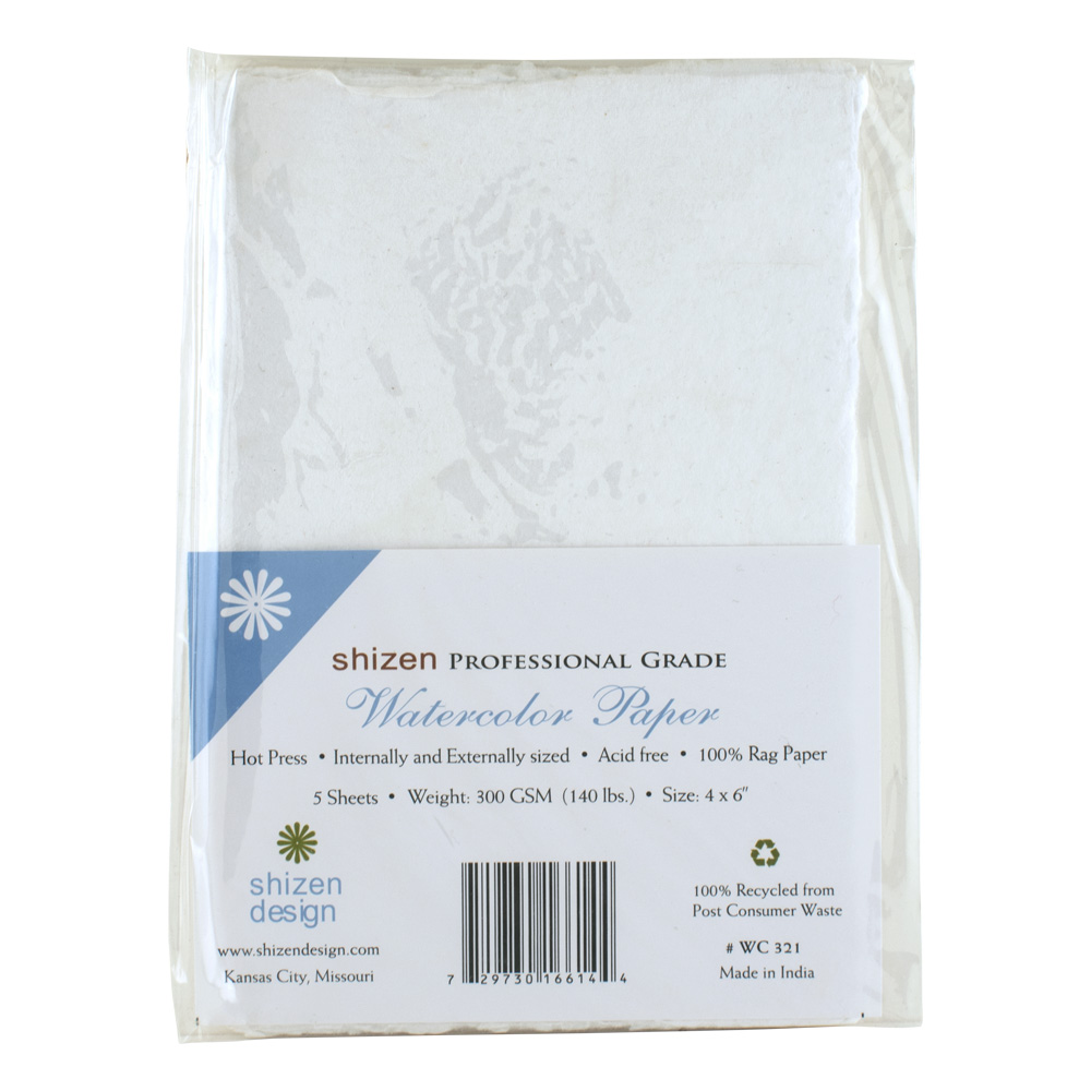 Shizen Watercolor Paper HP White 4X6 Pk/5