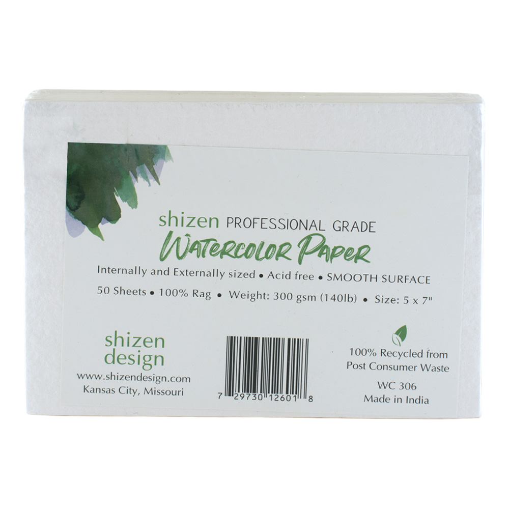 Shizen Watercolor Paper HP White 5X7 Pk/50