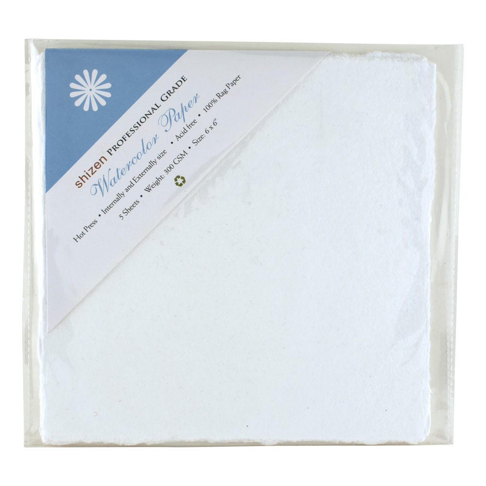 Shizen Watercolor Paper HP White 6X6 Pk/5