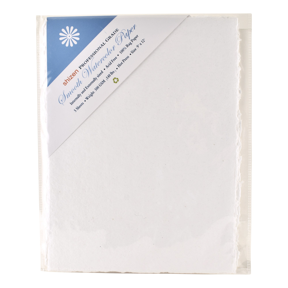 Shizen Watercolor Paper HP White 9X12 Pk/5