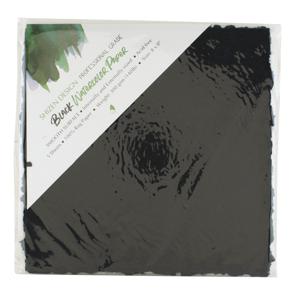 Shizen Watercolor Paper HP Black 8X8 Pk/5