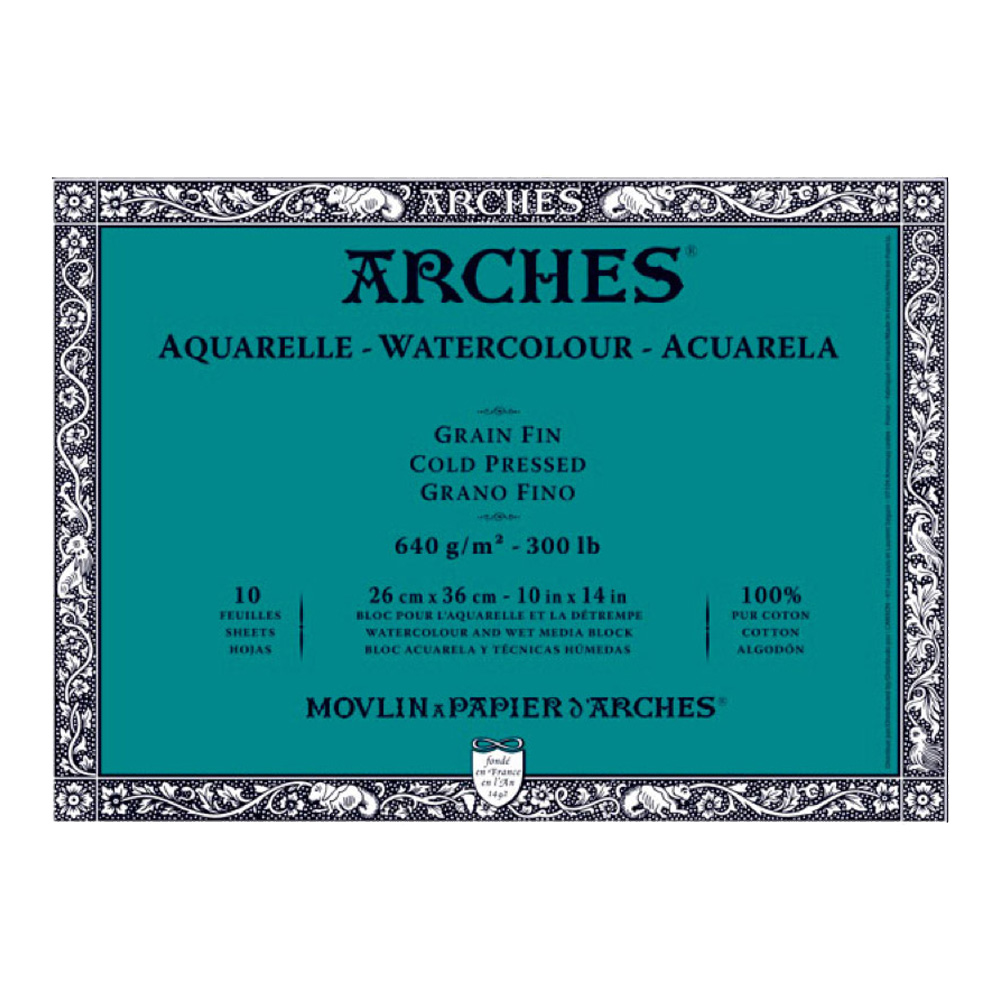 Arches Block 300Lb Cold Press 10X14 10/Sheets