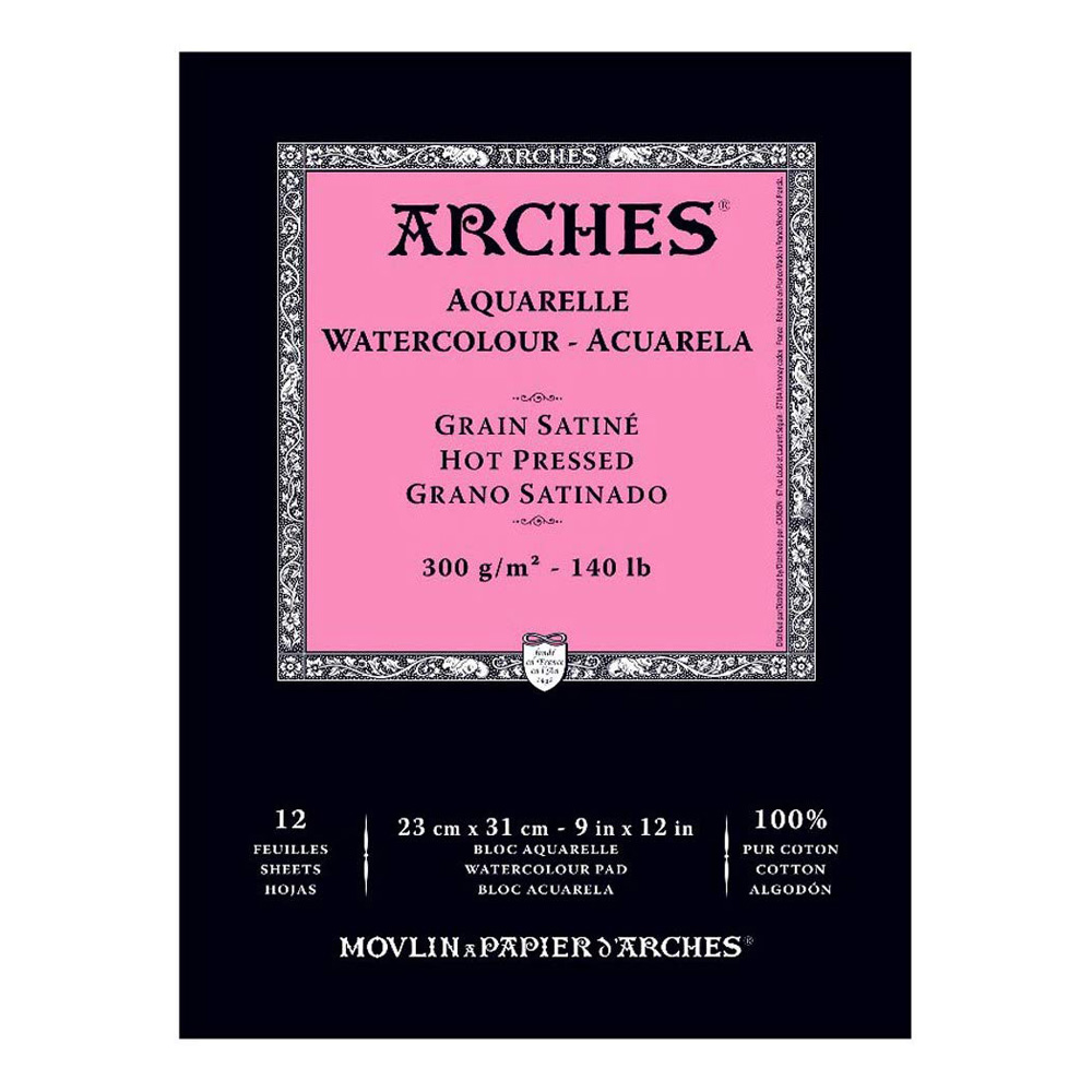 Arches Watercolor Pad 9x12 140lb Hot Press