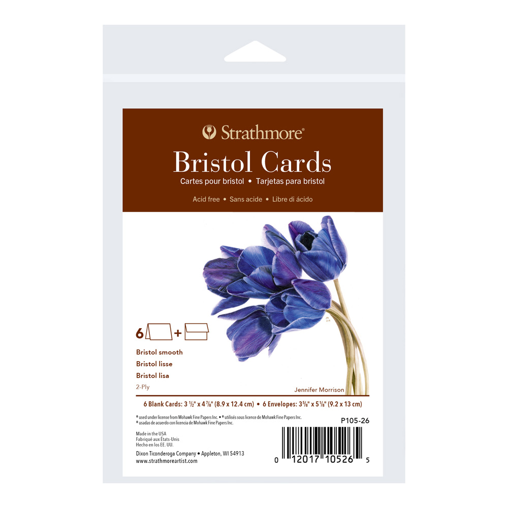 Strathmore 400 Bristol Announce Cards Pk/6