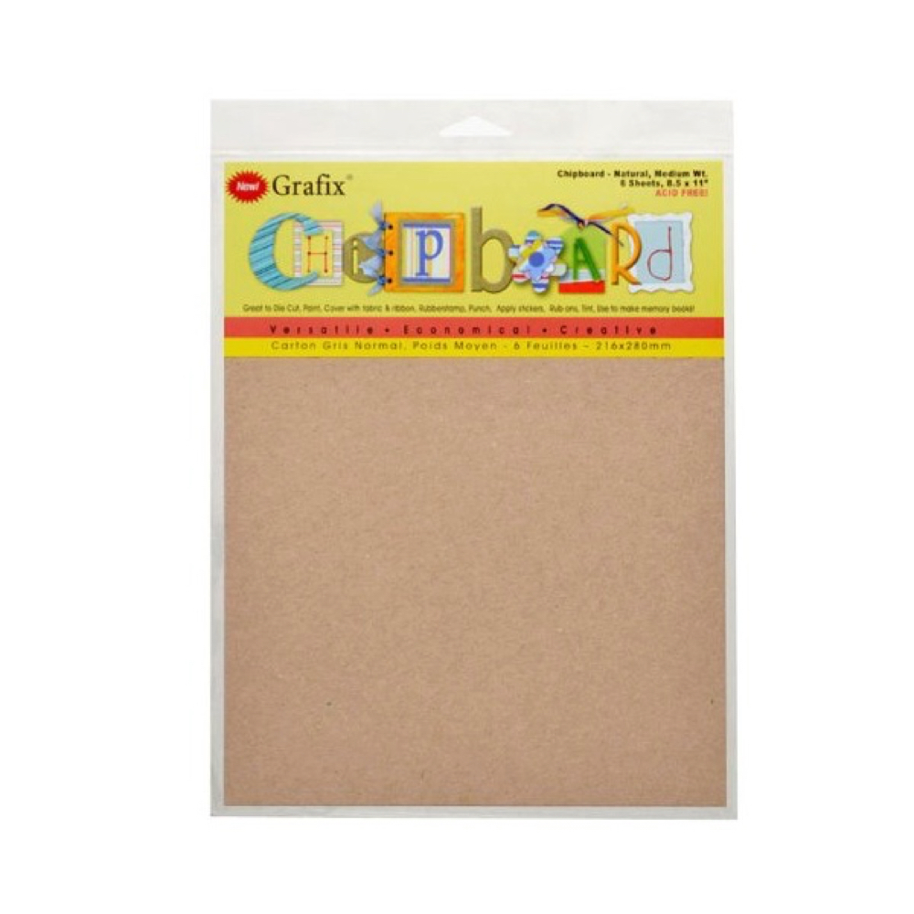 Chipboard Brown 8.5X11 Pack Of 6