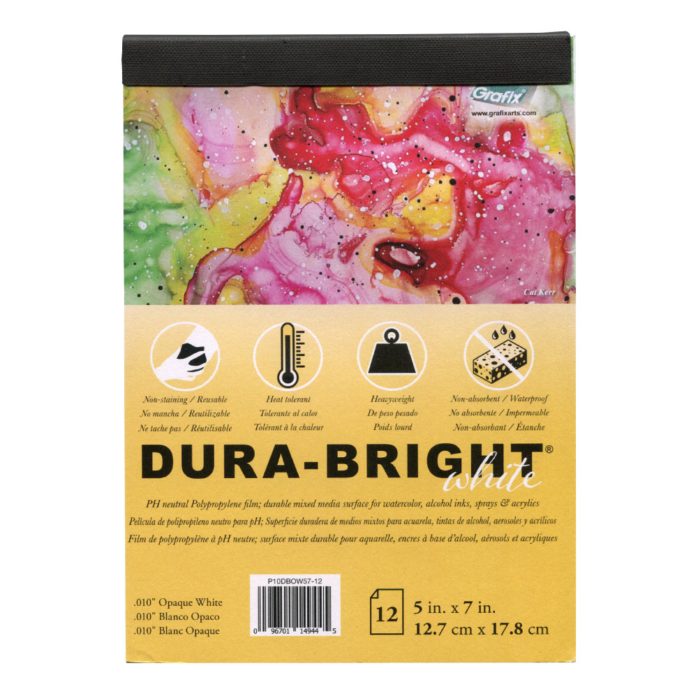 Grafix Dura-Bright .01 White 5X7 Pad 12/Sh