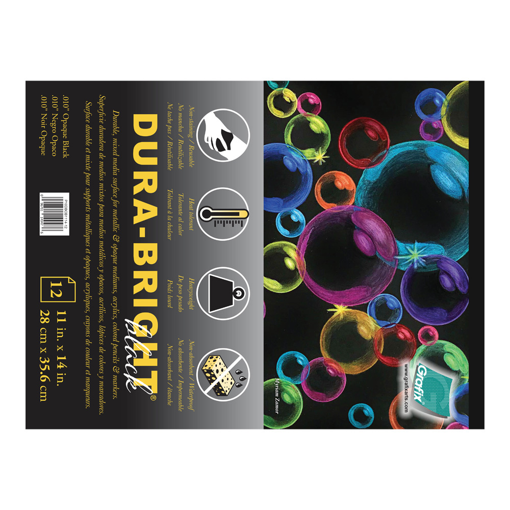 Grafix Dura-Bright .01 Black 11X14 Pad 12/Sh