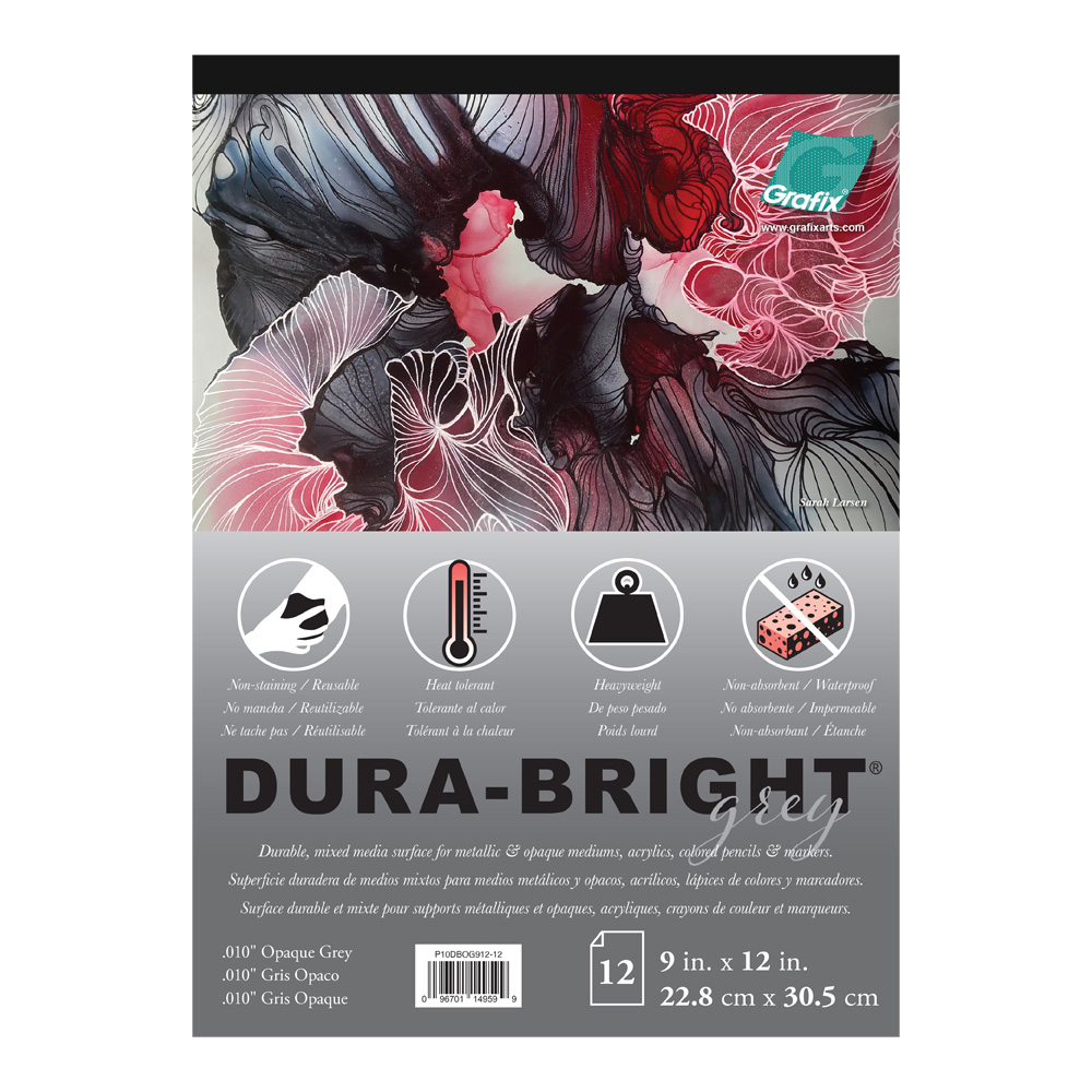 Grafix Dura-Bright .01 Gray 9X12 Pad 12/Sh