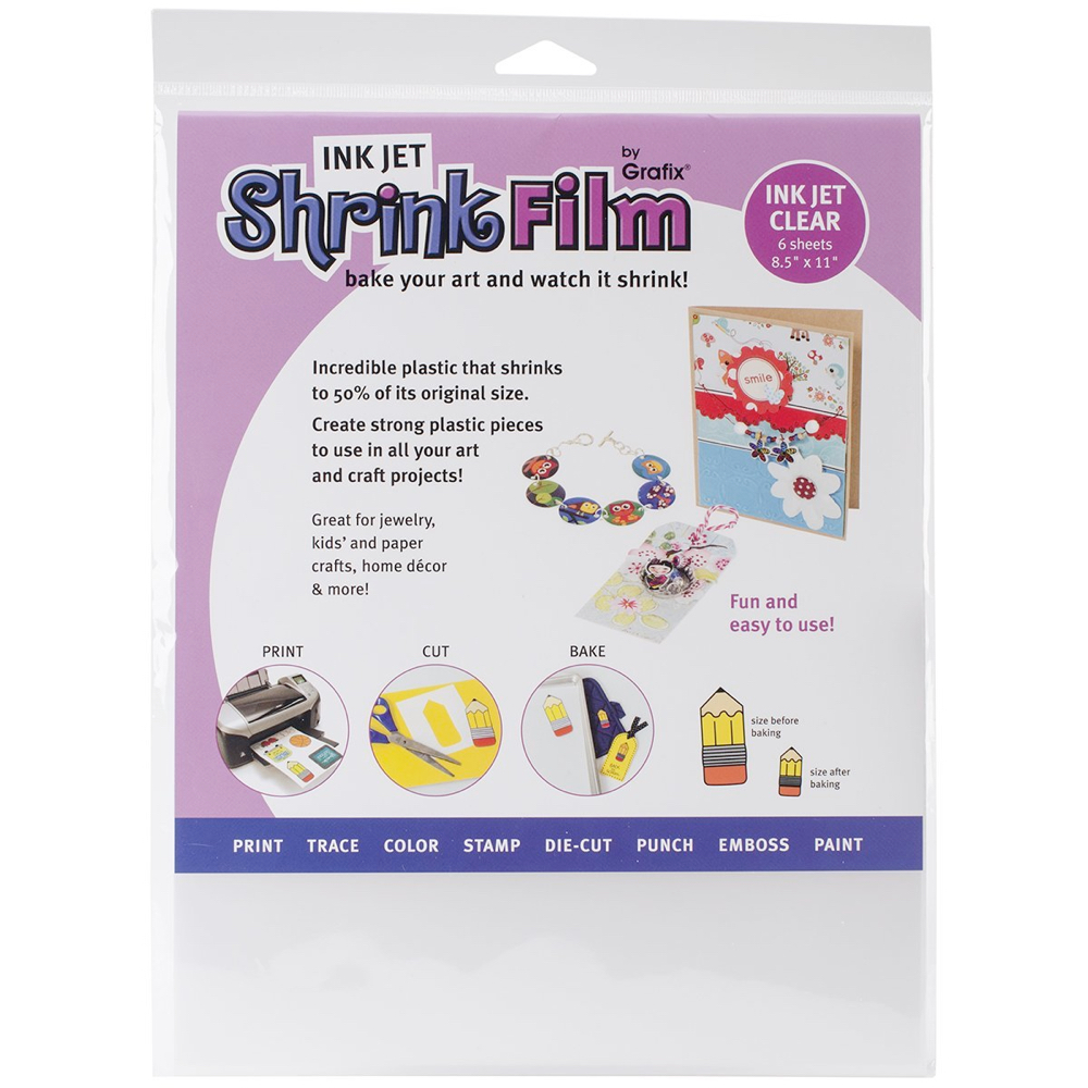 Grafix Inkjet Shrink Film 8.5X11 Clear 6/Pack