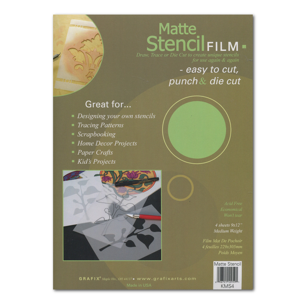 Grafix Stencil Film .005 Matte 9X12 Pkg 4