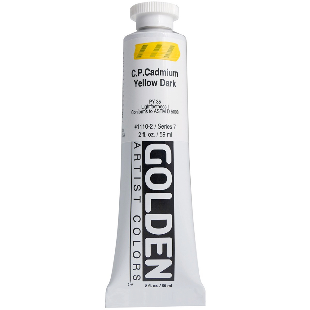 Golden Acrylic 2 oz Cadmium Yellow Dark