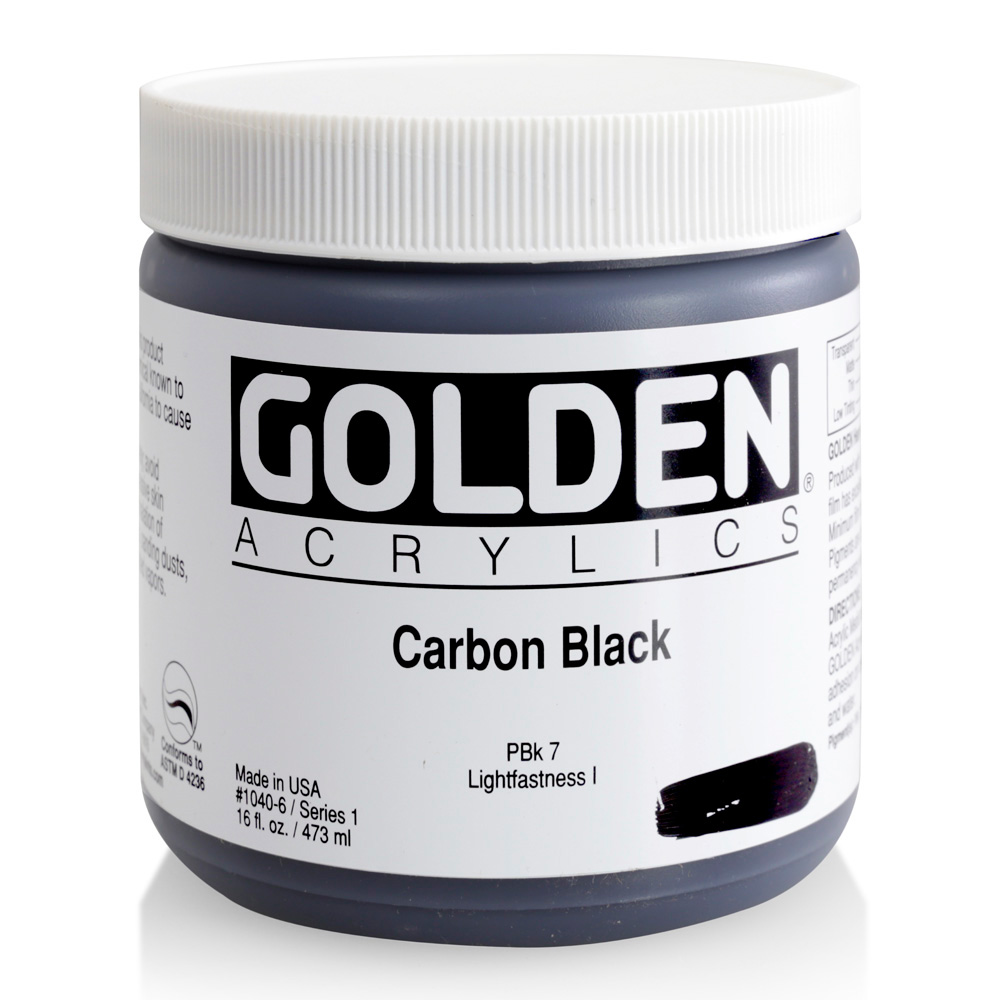 Golden Acrylic 16 oz Carbon Black