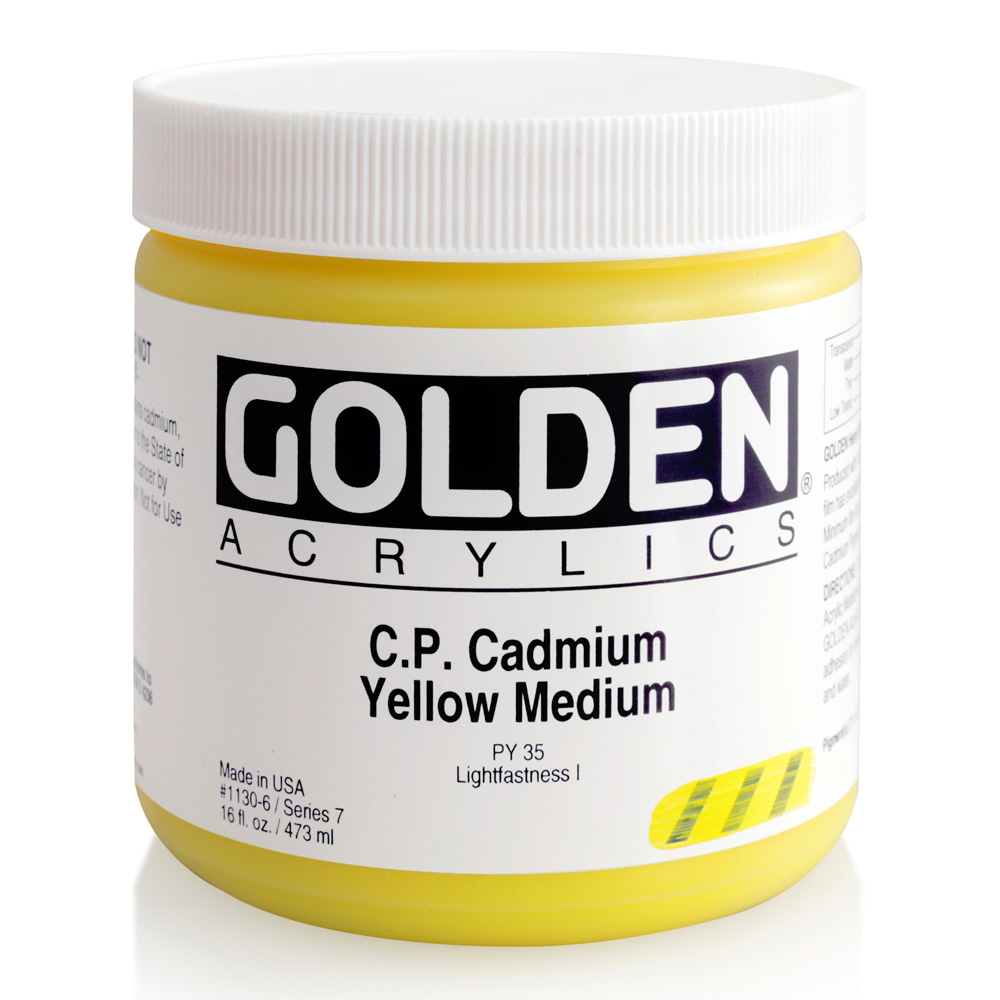 Golden Acrylic 16 oz Cadmium Yellow Medium