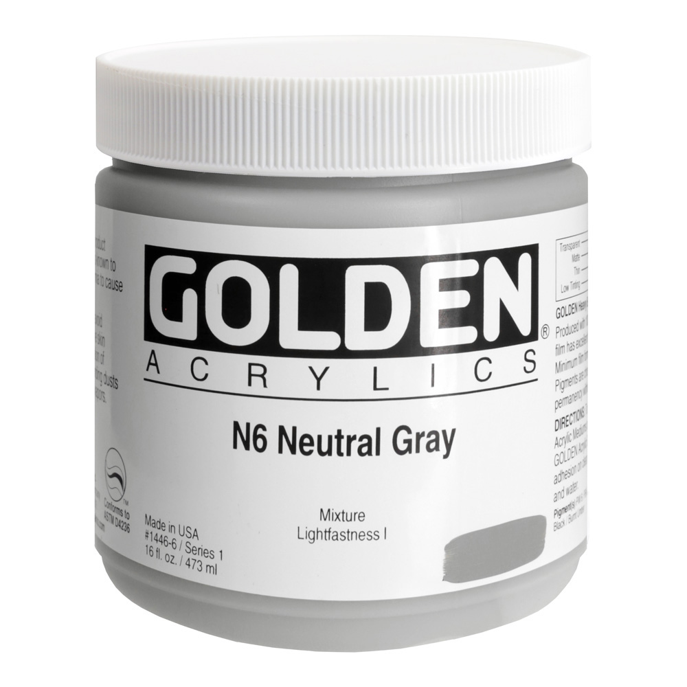 Golden Acrylic 16 oz Neutral Gray 6