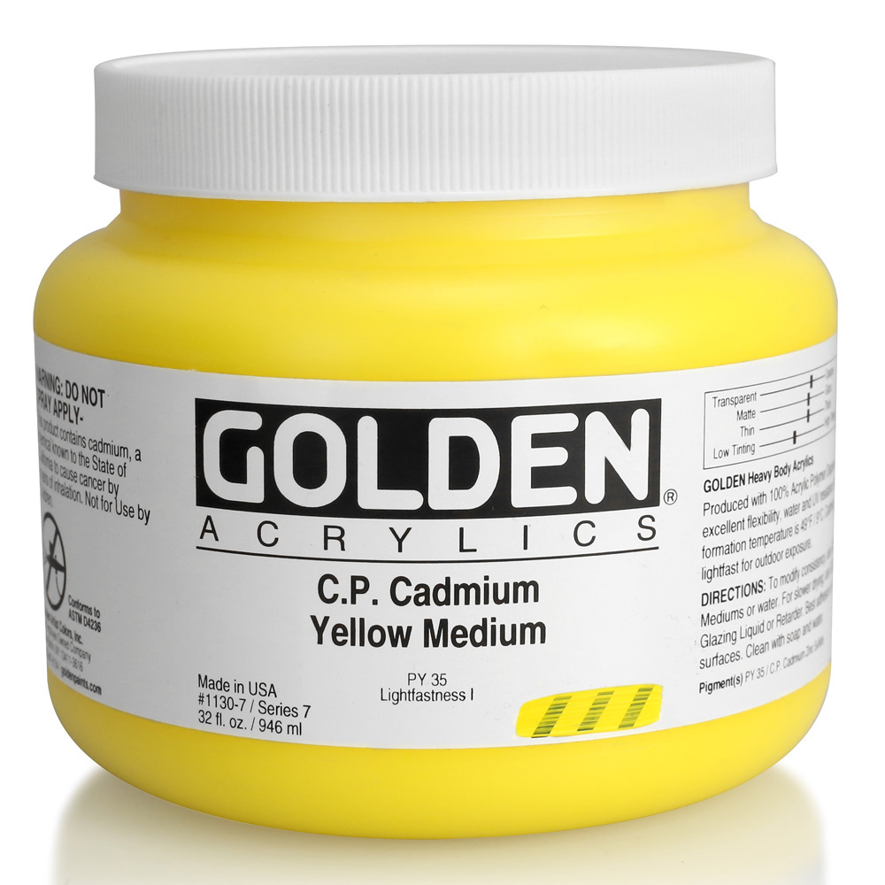 Golden Acrylic 32 oz Cadmium Yellow Med