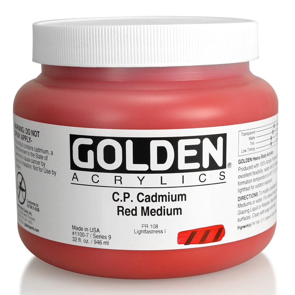 Golden Acrylic 32 oz Cadmium Red Med