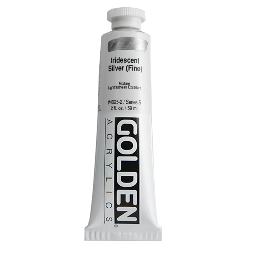 Golden Acrylic 2 oz Iridescent Silver Fine