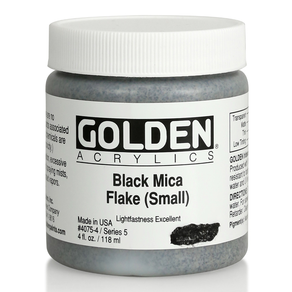 Golden Acrylic 4 oz Black Mica Flake Small
