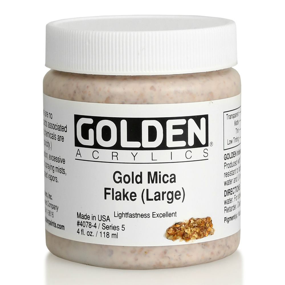 Golden Acrylic 4 oz Gold Mica Flake Large
