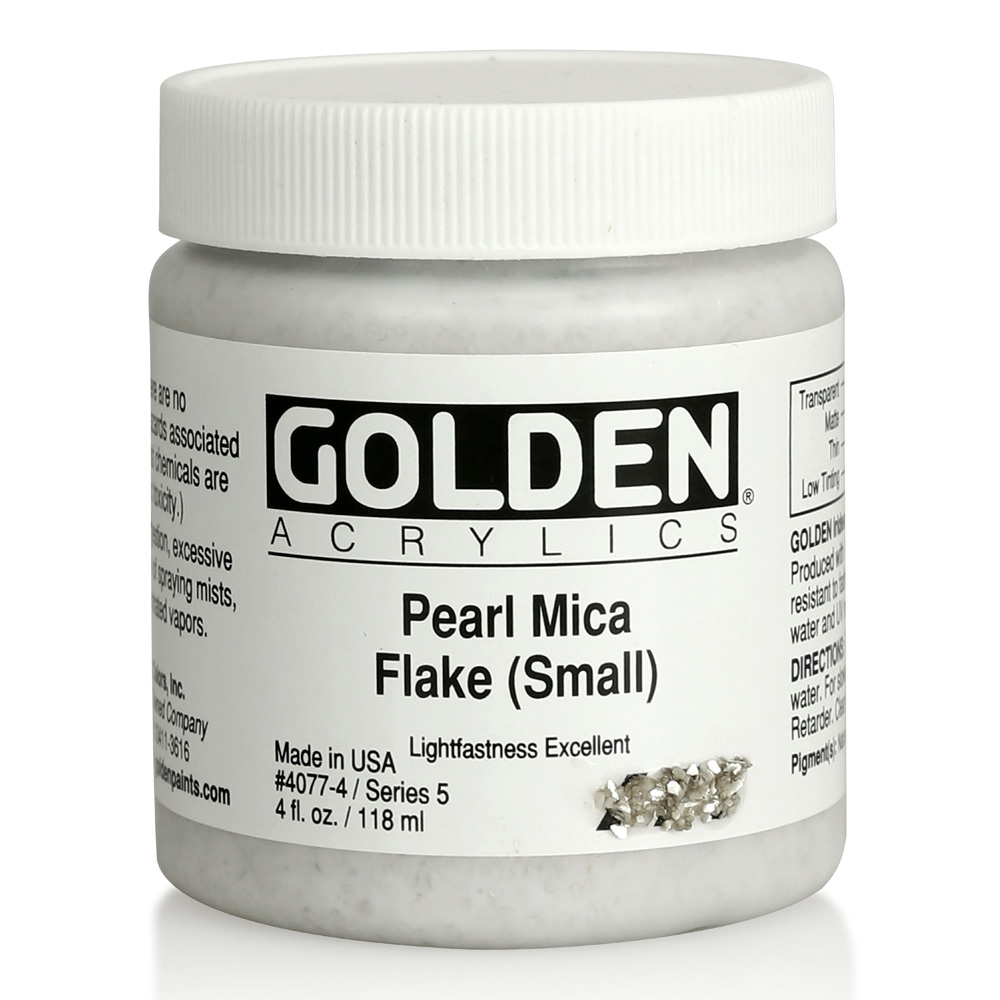 Golden Acrylic 4 oz Irid Pearl Mica Flake Sml