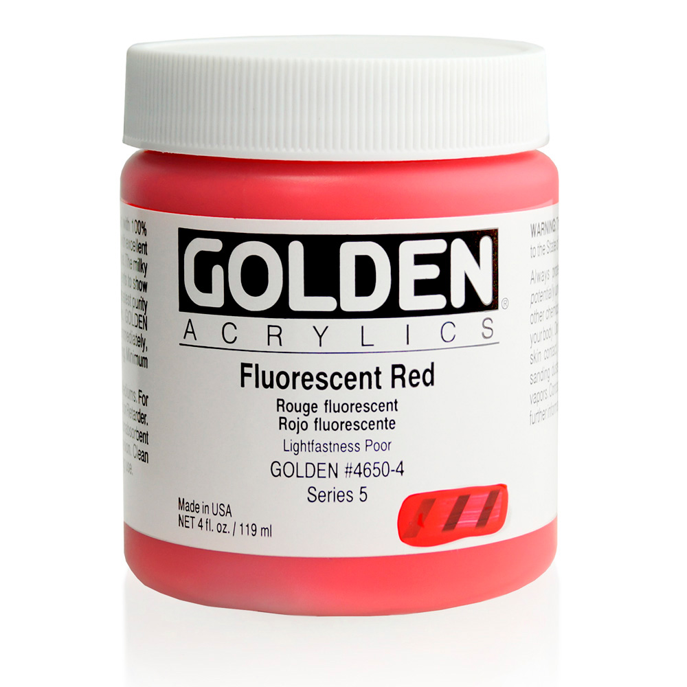 Golden Acrylic 4 oz Fluorescent Red