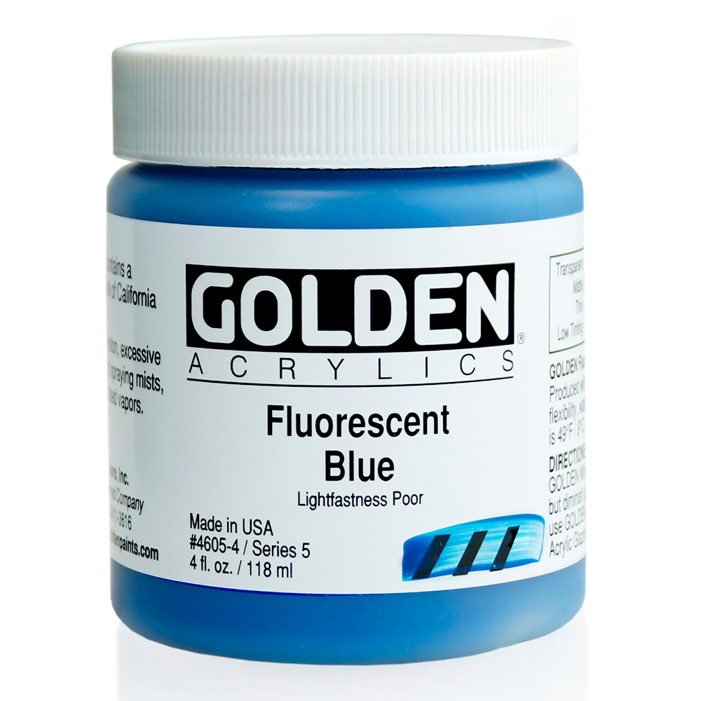 Golden Acrylic 4 oz Fluorescent Blue